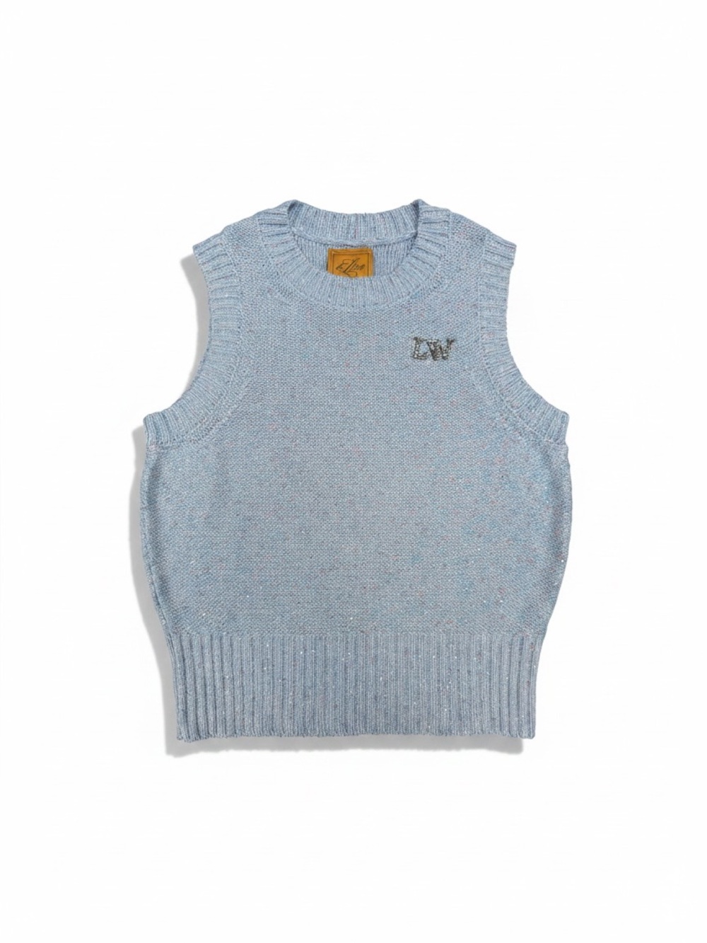 Le Lion Light Blue Sequined Knit Sleeveless Sweater Vest size M